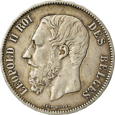 Coin, Belgium, Leopold II, 5 Francs, 5 Frank, 1871, EF(40-45), Silver, KM:24