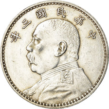 Coin, CHINA, REPUBLIC OF, Dollar, Yuan, 1914, AU(50-53), Silver, KM:329