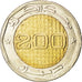 Moneta, Algeria, 200 Dinars, 2012, SPL, Bimetallico, KM:New