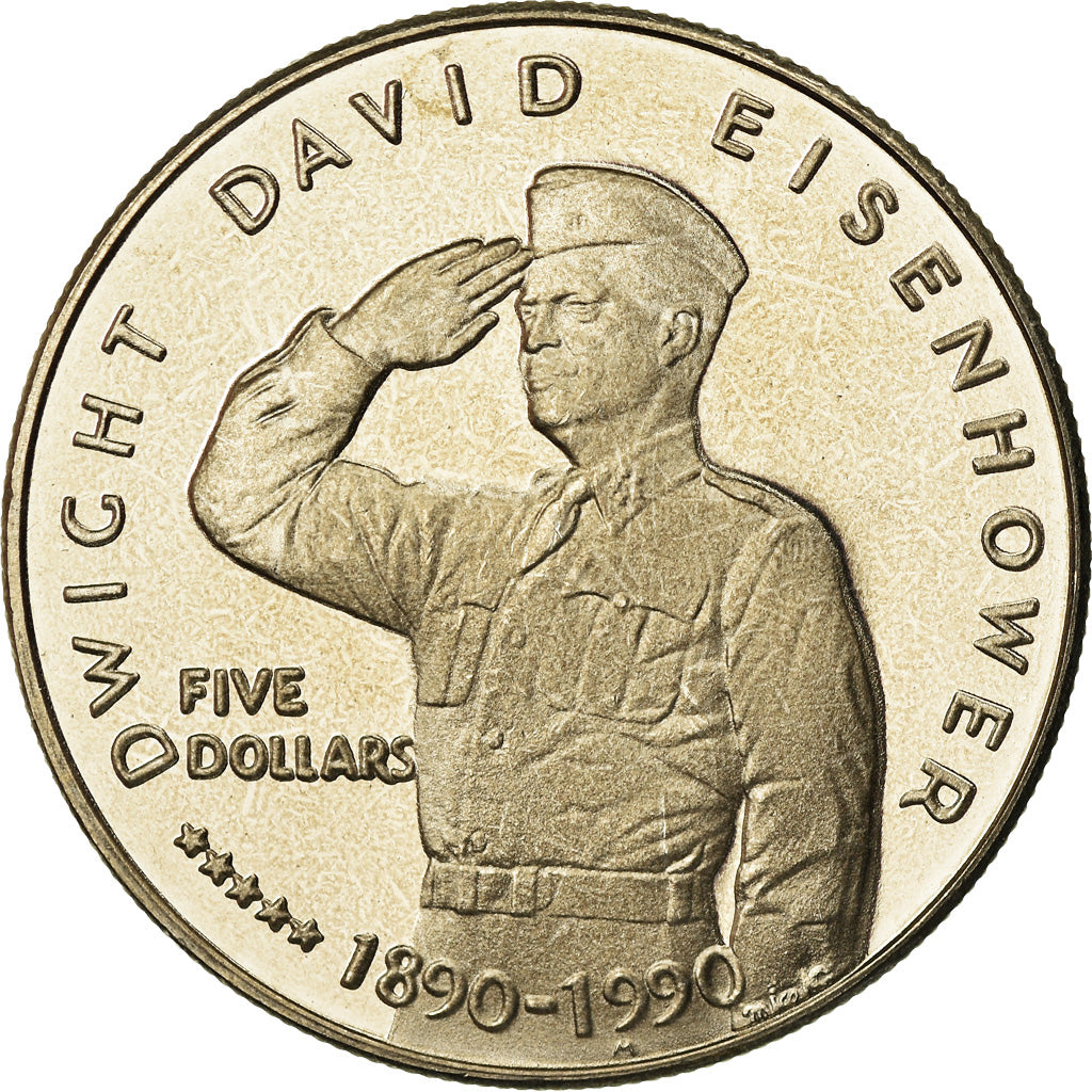 Coin, Marshall Islands, Dwight D.  Eisenhower, 5 Dollars, 1990, Medallic Art
