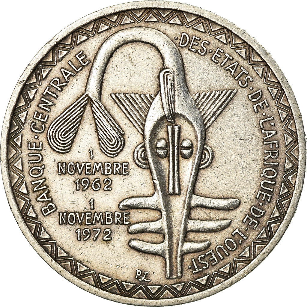 Coin, West African States, 500 Francs, 1972, AU(50-53), Silver, KM:7