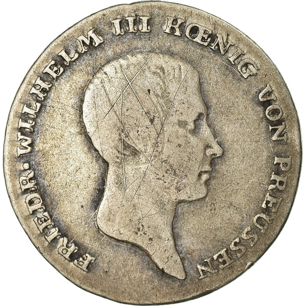 Coin, German States, PRUSSIA, Friedrich Wilhelm III, 1/6 Thaler, 1814, Glatz