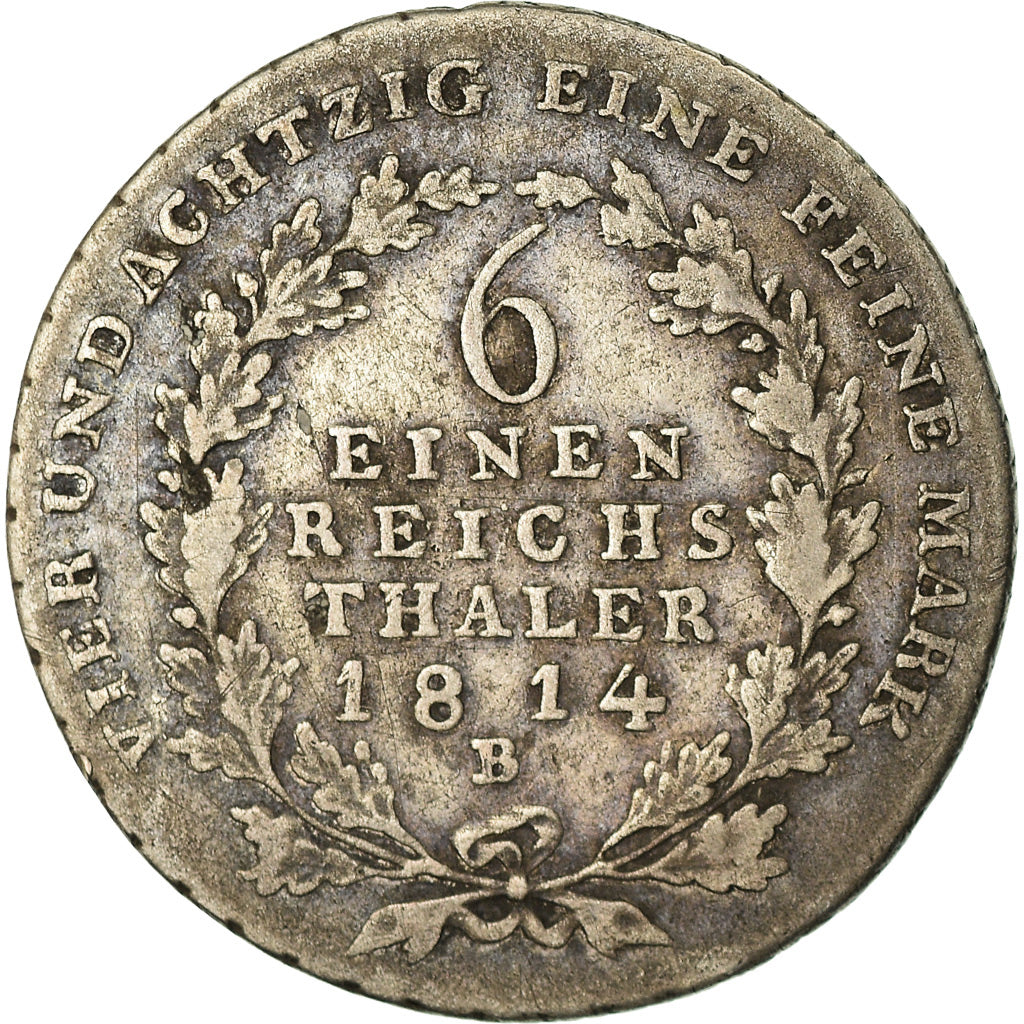Coin, German States, PRUSSIA, Friedrich Wilhelm III, 1/6 Thaler, 1814, Glatz