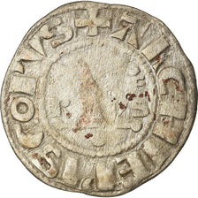 Moneda, Francia, Champagne, Guillaume I, Denarius, 1176-1202, Reims, BC+, Plata