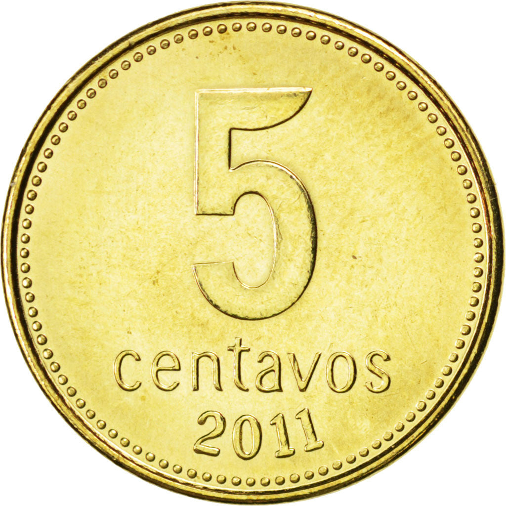 ARGENTINA, 5 Centavos, 2011, KM #109b, MS(63), Brass Plated Steel, 17.2, 1.99