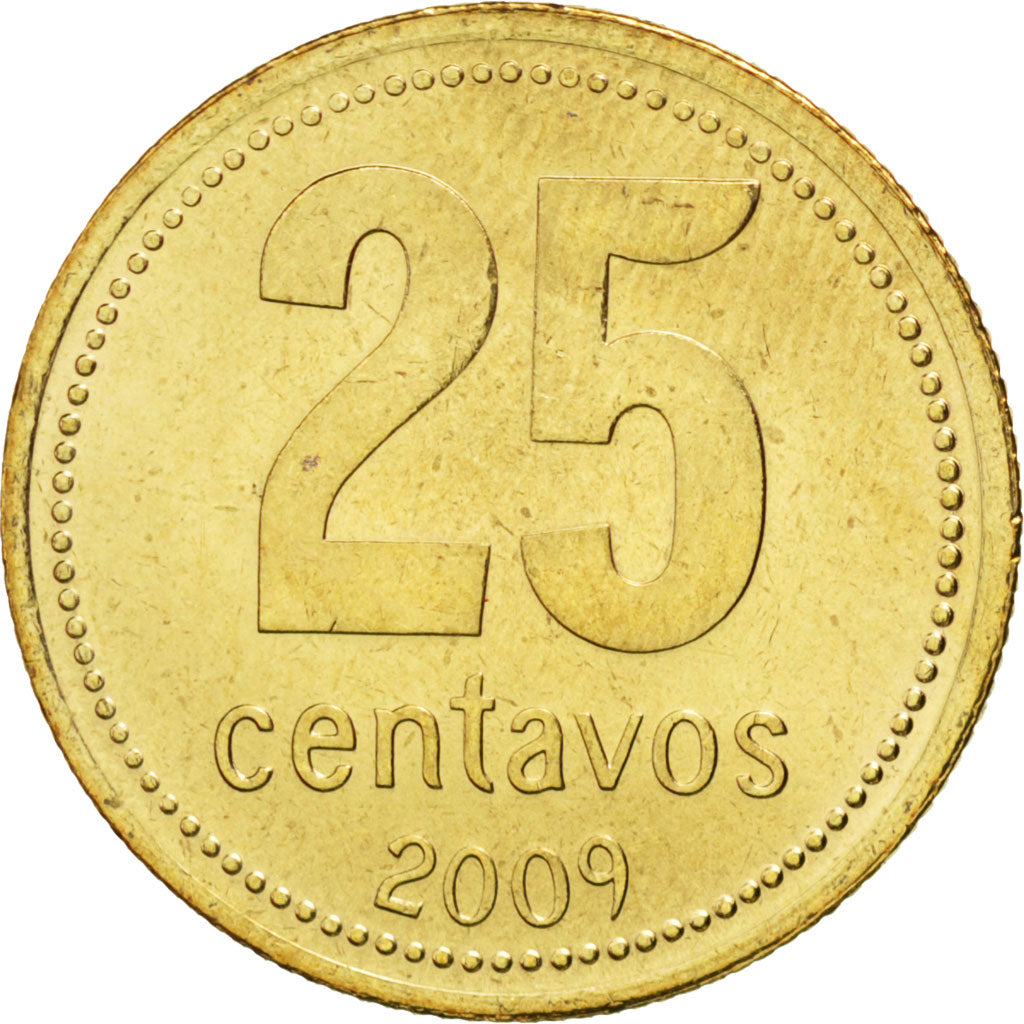 Argentina, 25 Centavos, 2009, SPL, Rame-nichel, KM:110a