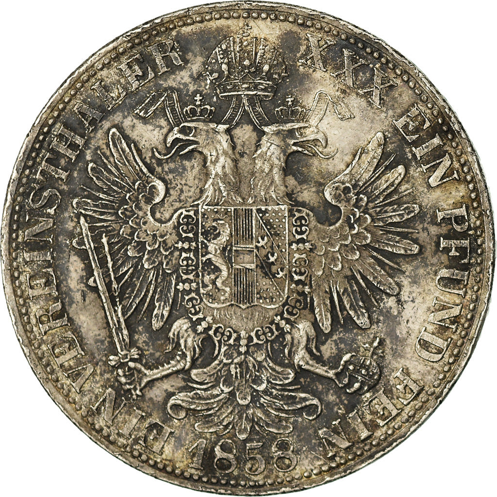 Coin, Austria, Franz Joseph I, Thaler, 1858, Kremnitz, EF(40-45), Silver