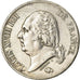 Moneta, Francia, Louis XVIII, Louis XVIII, 5 Francs, 1824, Paris, BB+, Argento