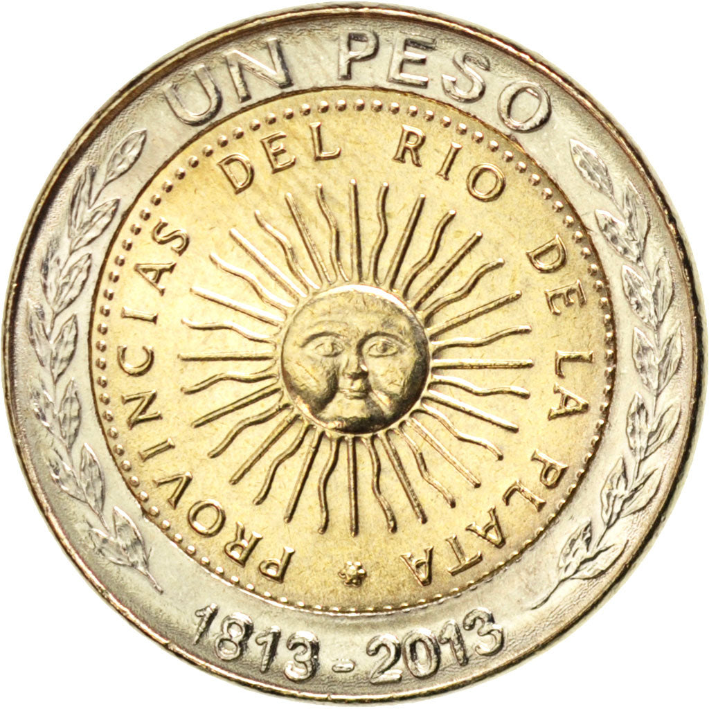 Argentina, 1 Peso, 2013, KM #New, MS(63), Bimetallic, 6.32