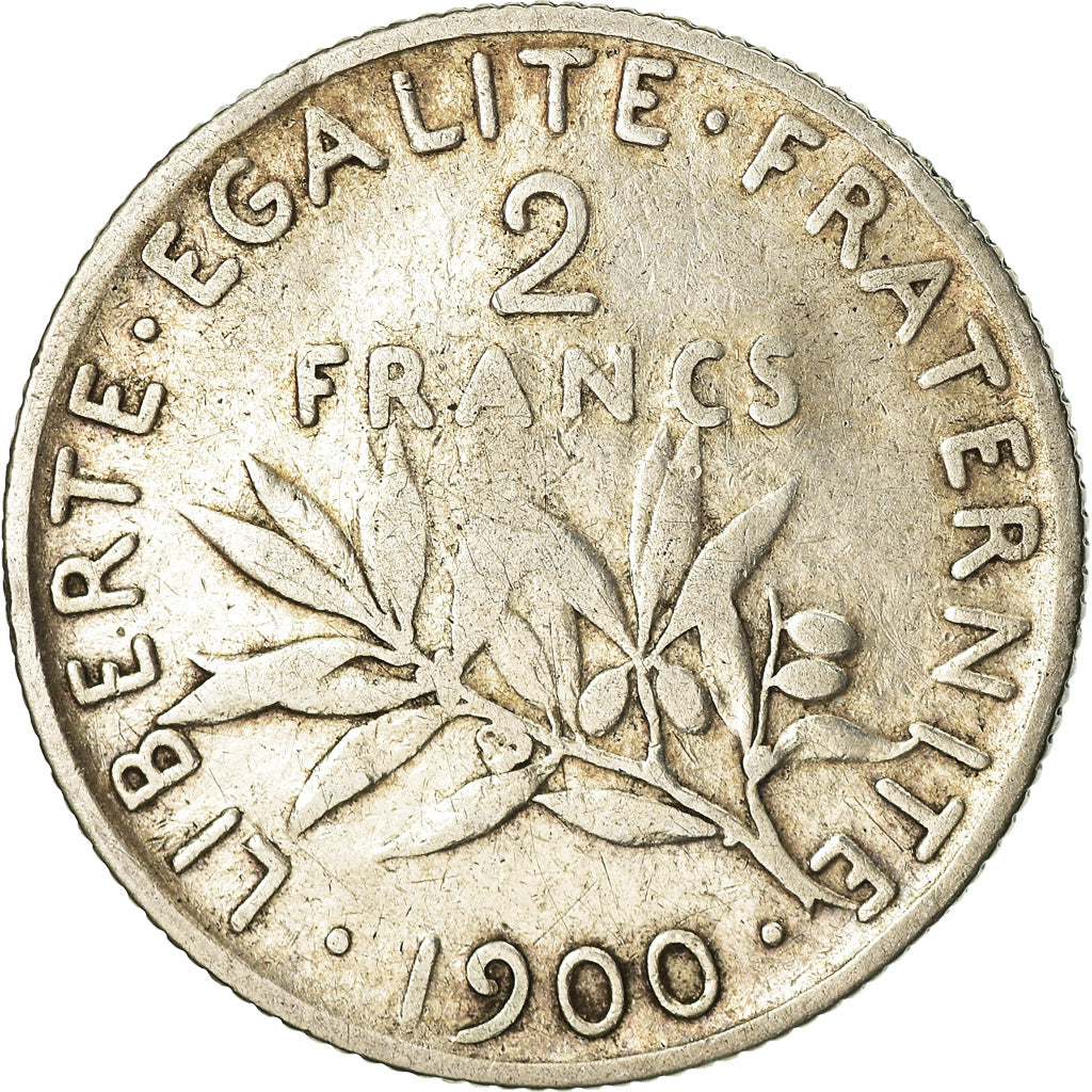 Coin, France, Semeuse, 2 Francs, 1900, Paris, VF(20-25), Silver, KM:845.1