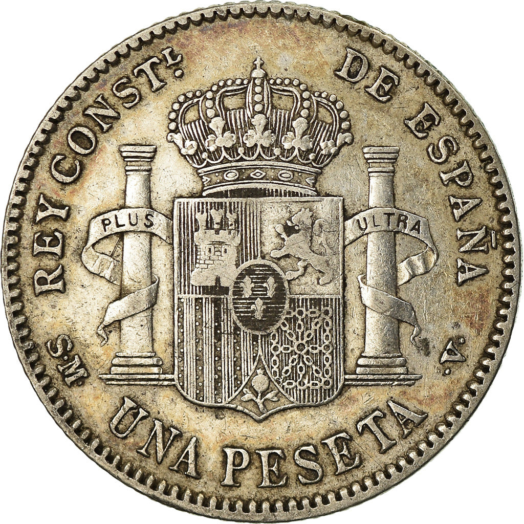 Coin, Spain, Alfonso XIII, Peseta, 1901, Madrid, EF(40-45), Silver, KM:706