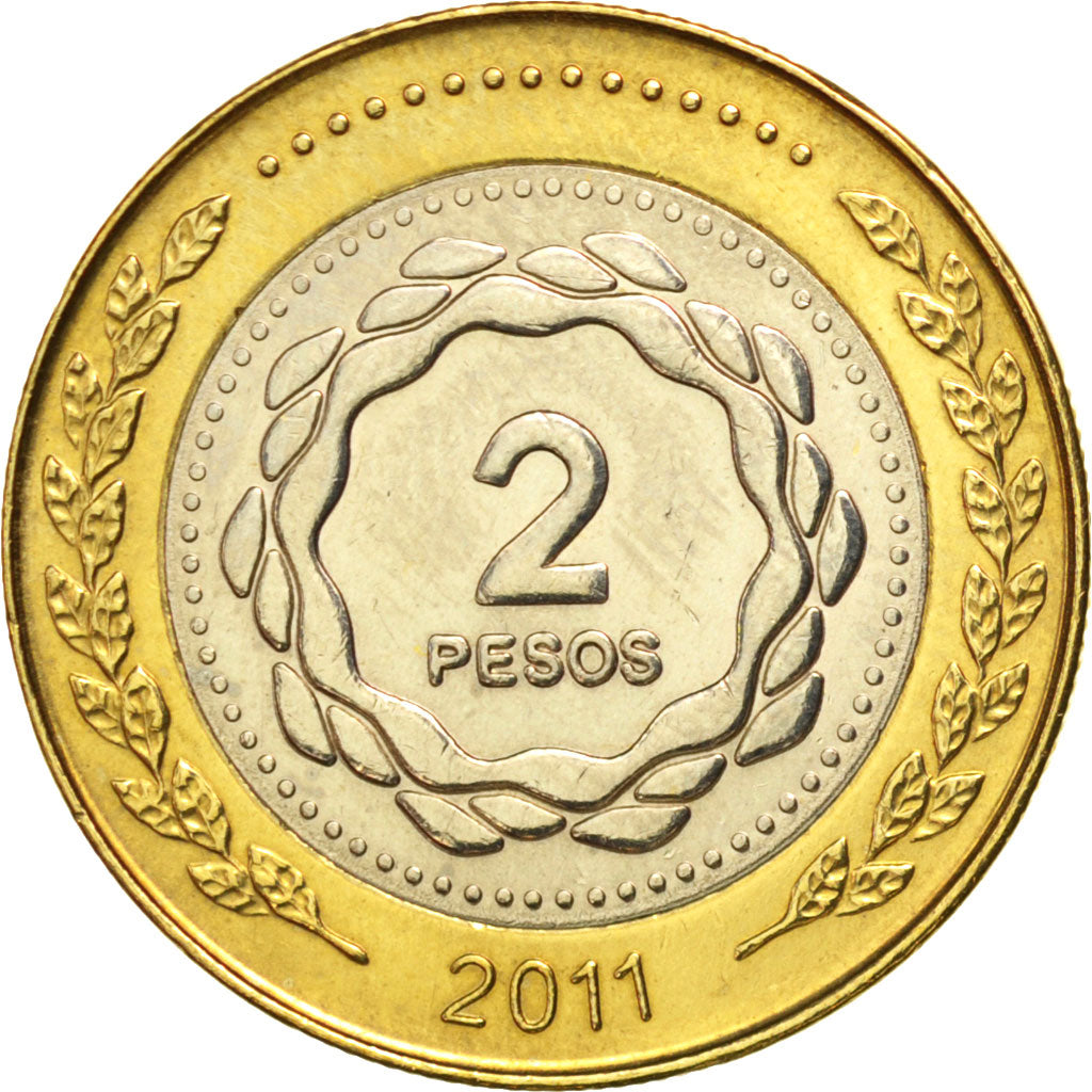 Moneda, Argentina, 2 Pesos, 2011, SC, Bimetálico, KM:165