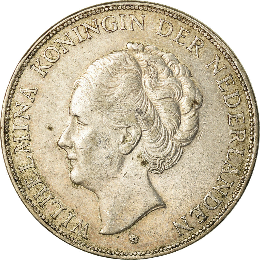 Coin, Netherlands, Wilhelmina I, 2-1/2 Gulden, 1930, EF(40-45), Silver, KM:165
