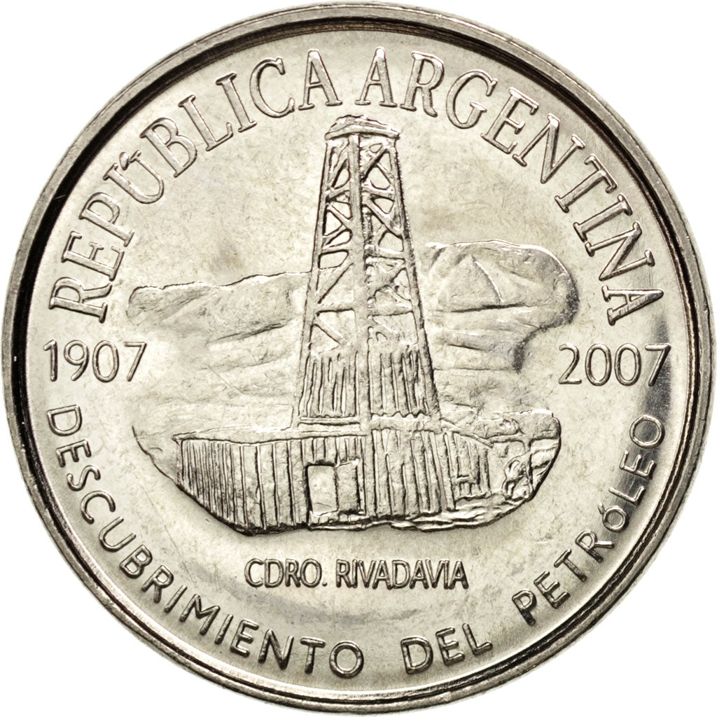 ARGENTINA, 2 Pesos, 2007, KM #145, MS(63), Copper-Nickel, 30.35, 10.44