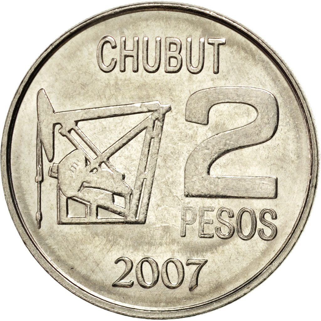 ARGENTINA, 2 Pesos, 2007, KM #145, MS(63), Copper-Nickel, 30.35, 10.44