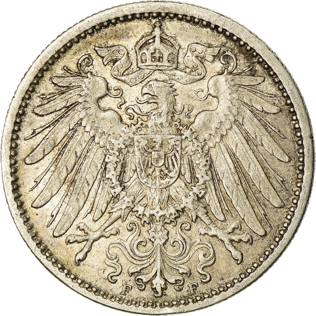 Coin, GERMANY - EMPIRE, Wilhelm II, Mark, 1906, Stuttgart, AU(50-53), Silver