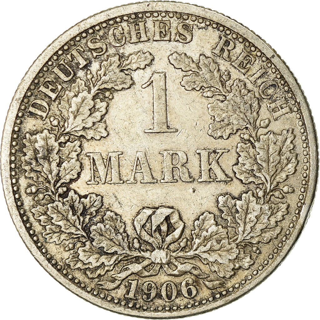 Coin, GERMANY - EMPIRE, Wilhelm II, Mark, 1906, Stuttgart, AU(50-53), Silver