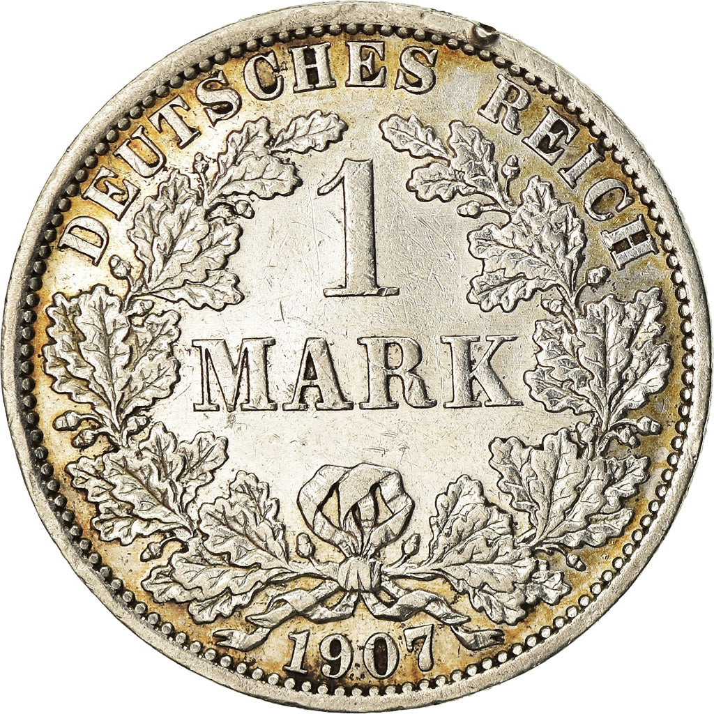 Coin, GERMANY - EMPIRE, Wilhelm II, Mark, 1907, Berlin, AU(50-53), Silver, KM:14