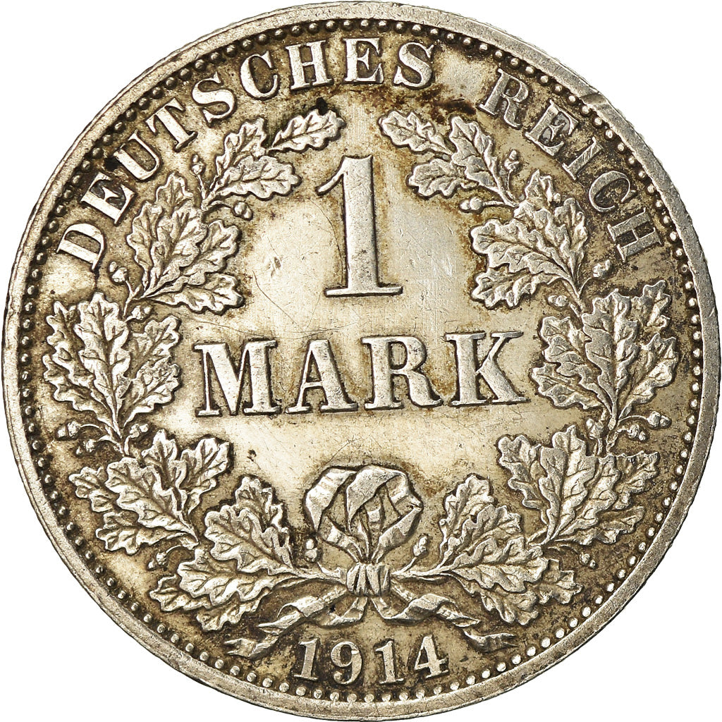 Coin, GERMANY - EMPIRE, Wilhelm II, Mark, 1914, Berlin, AU(50-53), Silver, KM:14