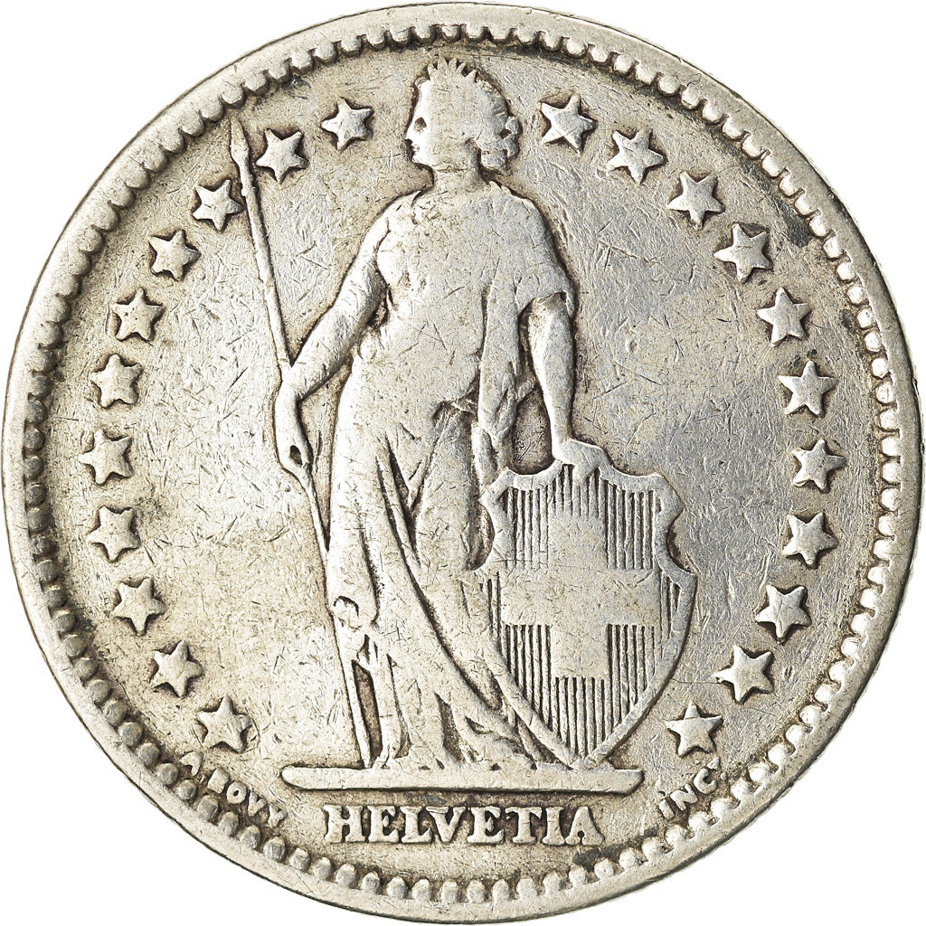 Coin, Switzerland, 2 Francs, 1886, Bern, VF(20-25), Silver, KM:21