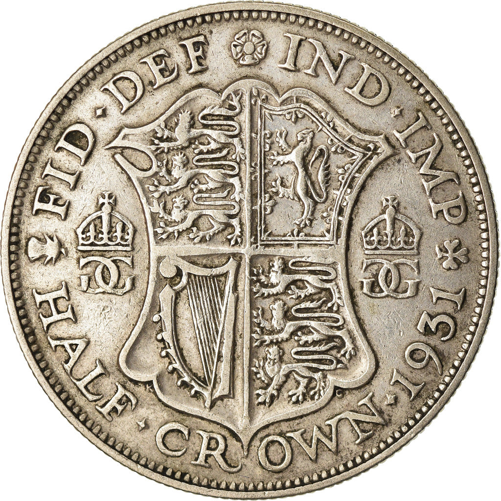Coin, Great Britain, George V, 1/2 Crown, 1931, VF(30-35), Silver, KM:835