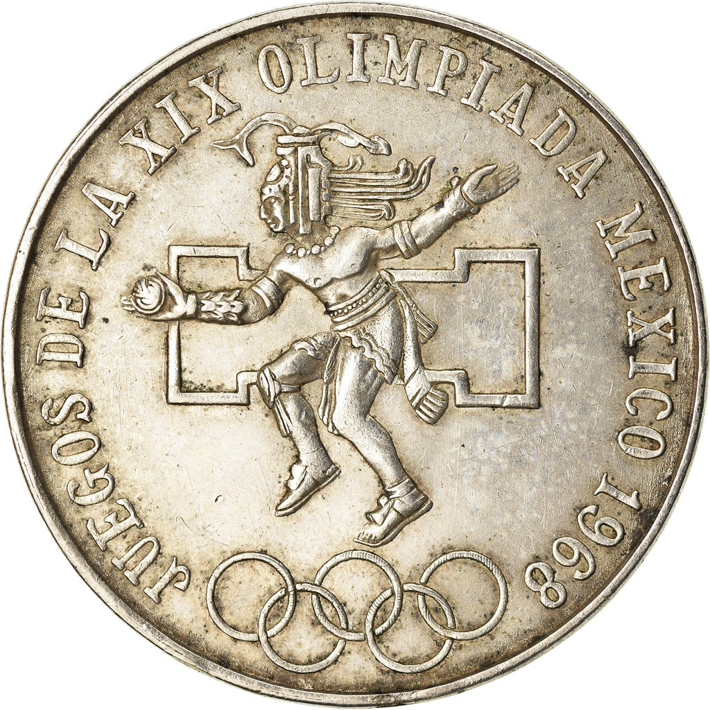 Coin, Mexico, 25 Pesos, 1968, Mexico, AU(50-53), Silver, KM:479.1