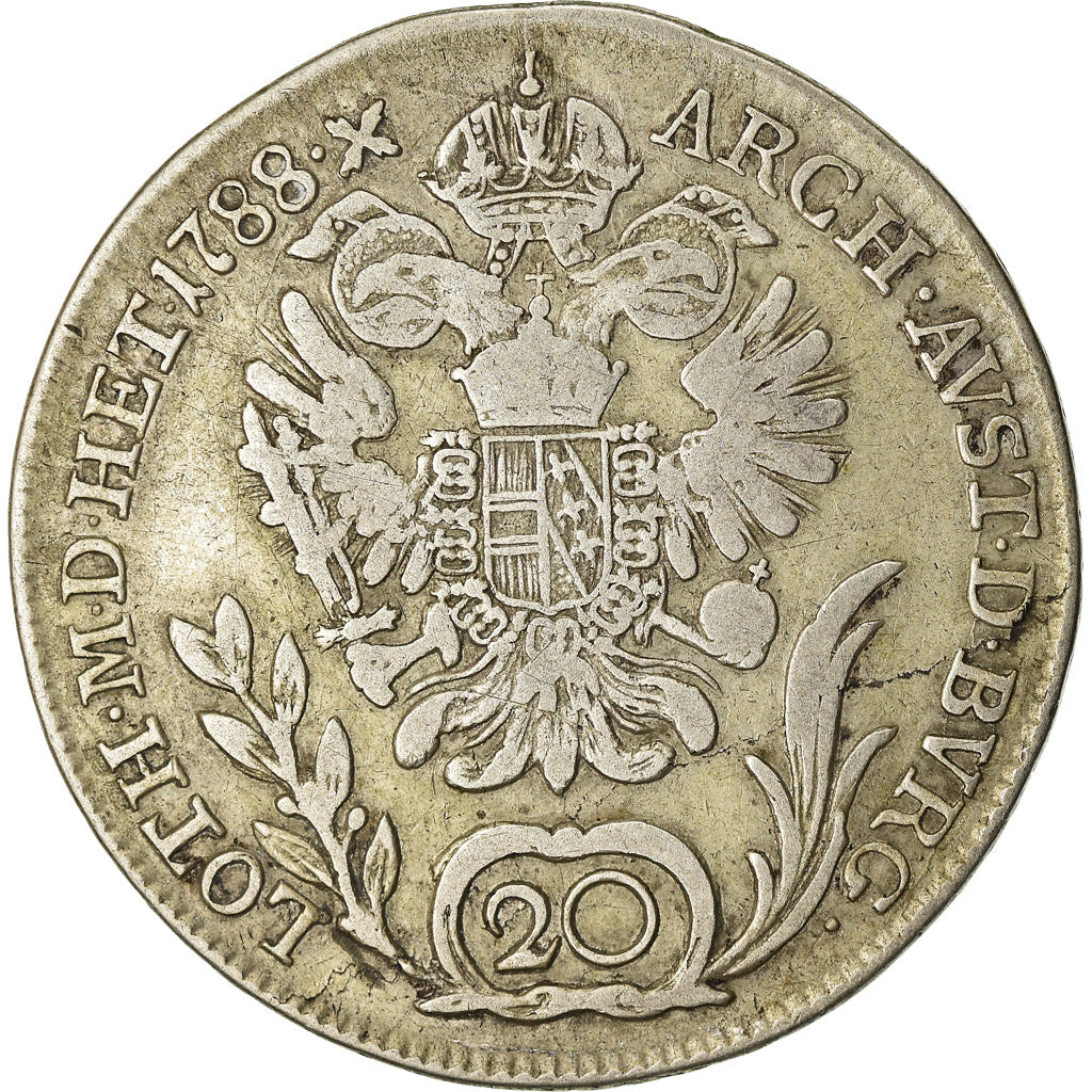 Münze, Österreich, Joseph II, 20 Kreuzer, 1788, Kremnitz, S, Silber, KM:2069