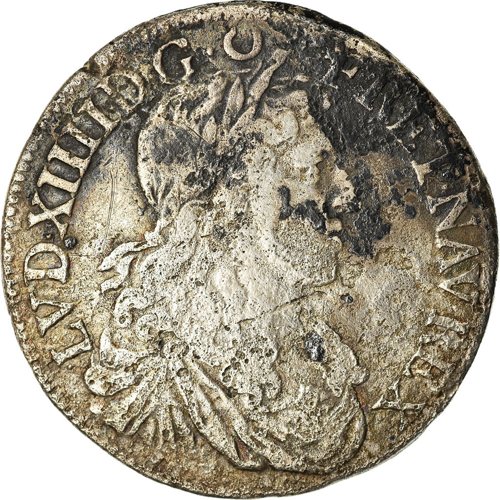 Munten, Frankrijk, Louis XIV, 1/2 Écu au buste juvénile, 1/2 Ecu, 1663