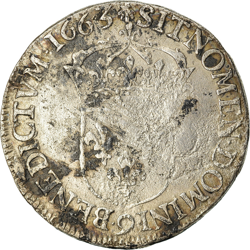 Munten, Frankrijk, Louis XIV, 1/2 Écu au buste juvénile, 1/2 Ecu, 1663