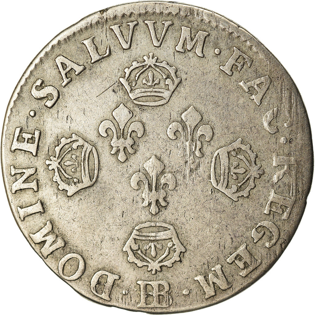 Moeda, França, Louis XIV, 11 Sols aux couronnes de Strasbourg, 10 Sols-1/8 Ecu