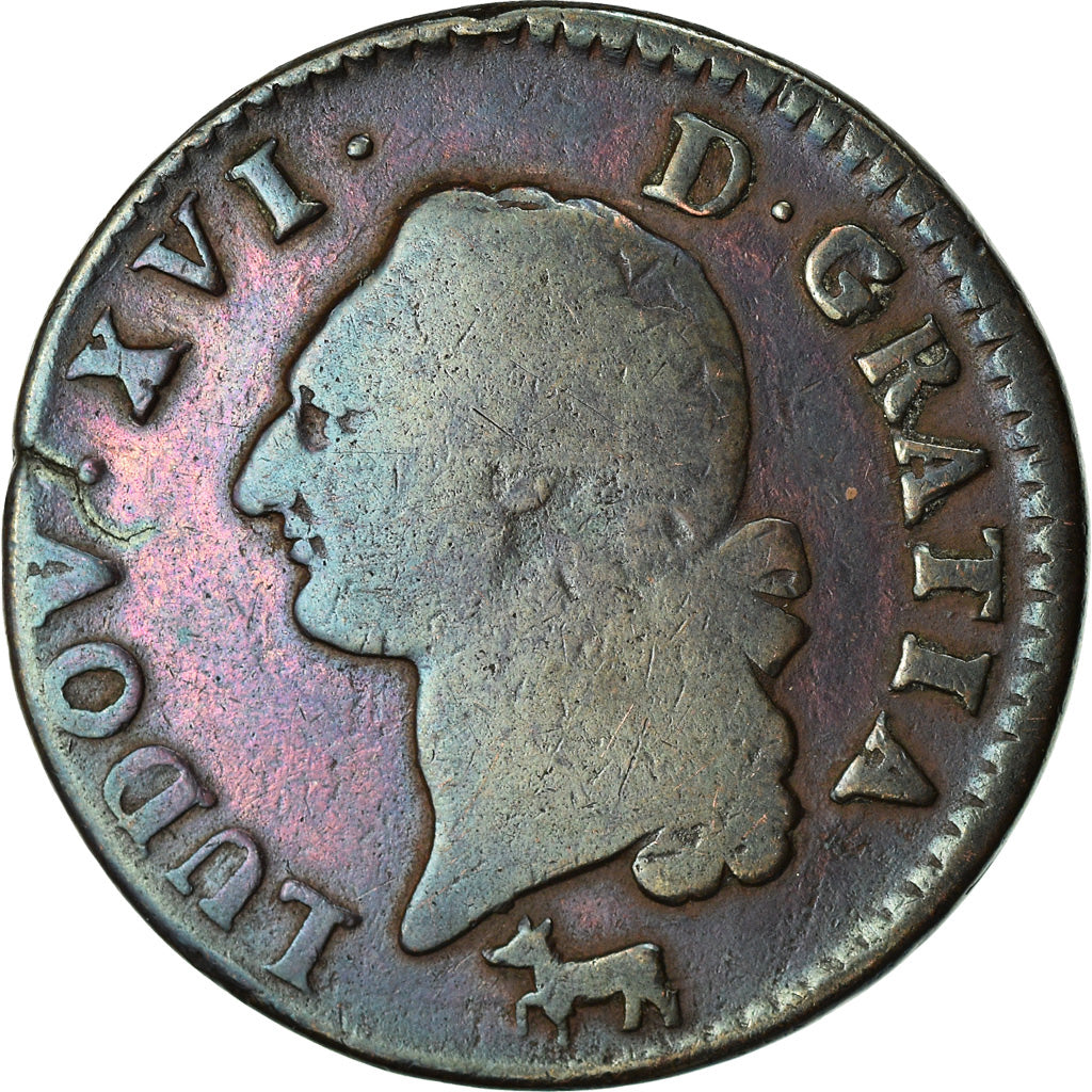 Munten, Frankrijk, Louis XVI, Sol ou sou, Sol, 1782, Orléans, FR, Koper