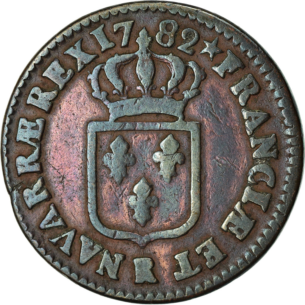 Munten, Frankrijk, Louis XVI, Sol ou sou, Sol, 1782, Orléans, FR, Koper