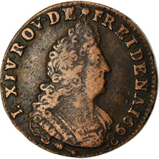 Münze, Frankreich, Louis XIV, Liard de France au buste âgé, troisième type