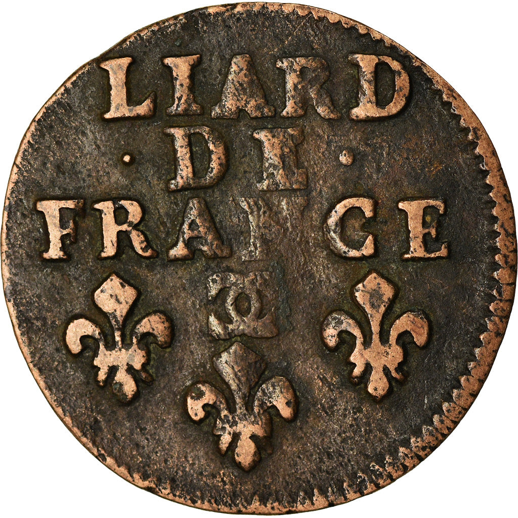 Münze, Frankreich, Louis XIV, Liard de France au buste âgé, troisième type