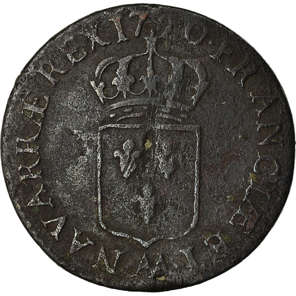Moeda, França, Louis XV, Liard au buste enfantin, Liard, 1720, Metz, VF(30-35)