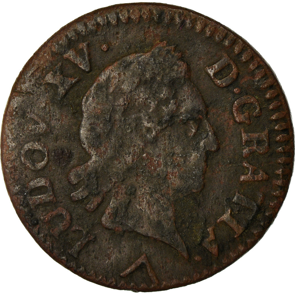 Coin, France, Louis XV, Liard à la vieille tête, Liard, 1773, Lille