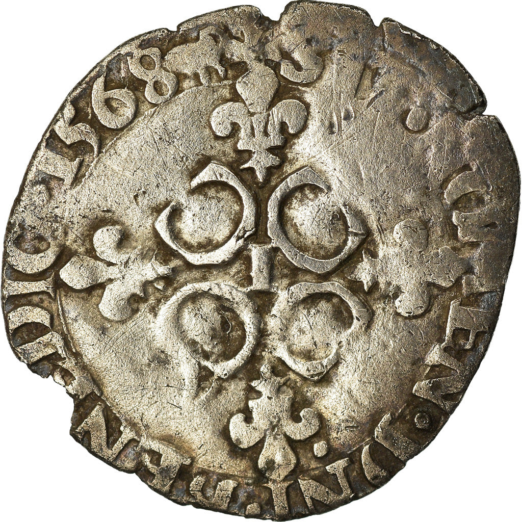 Münze, Frankreich, Charles IX, Sol Parisis, 1568, Limoges, S+, Silber
