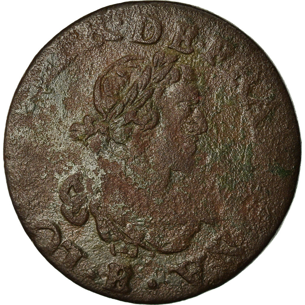 Munten, Frankrijk, Louis XIII, Double tournois, buste laurée et drapé, Double