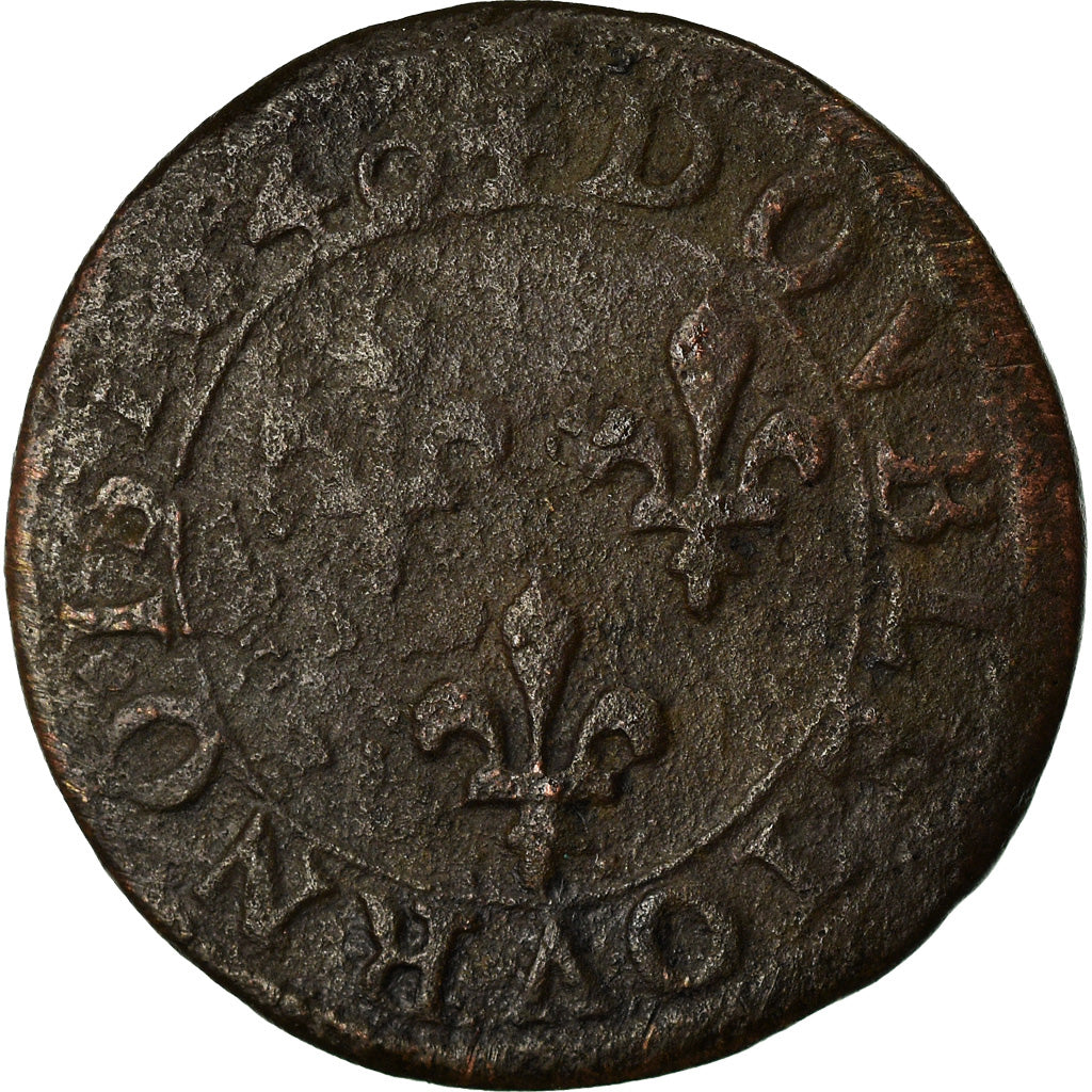 Coin, France, Louis XIII, Double Tournois, 1640, VF(20-25), Copper