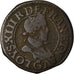 Moneda, Francia, Louis XIII, Double Tournois, 1620, Poitiers, BC+, Cobre