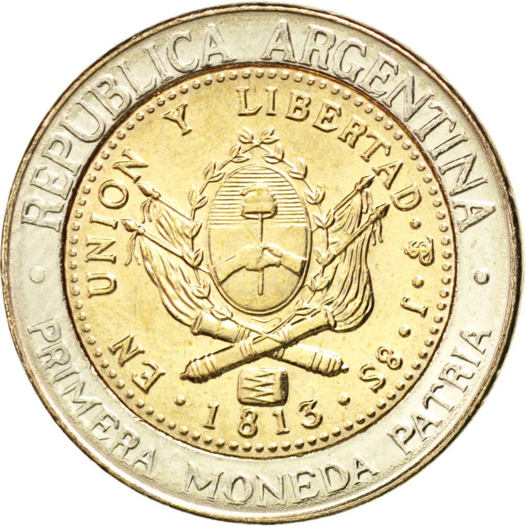 Argentina, 1 Peso, 2013, KM #New, MS(63), Bimetallic, 6.33