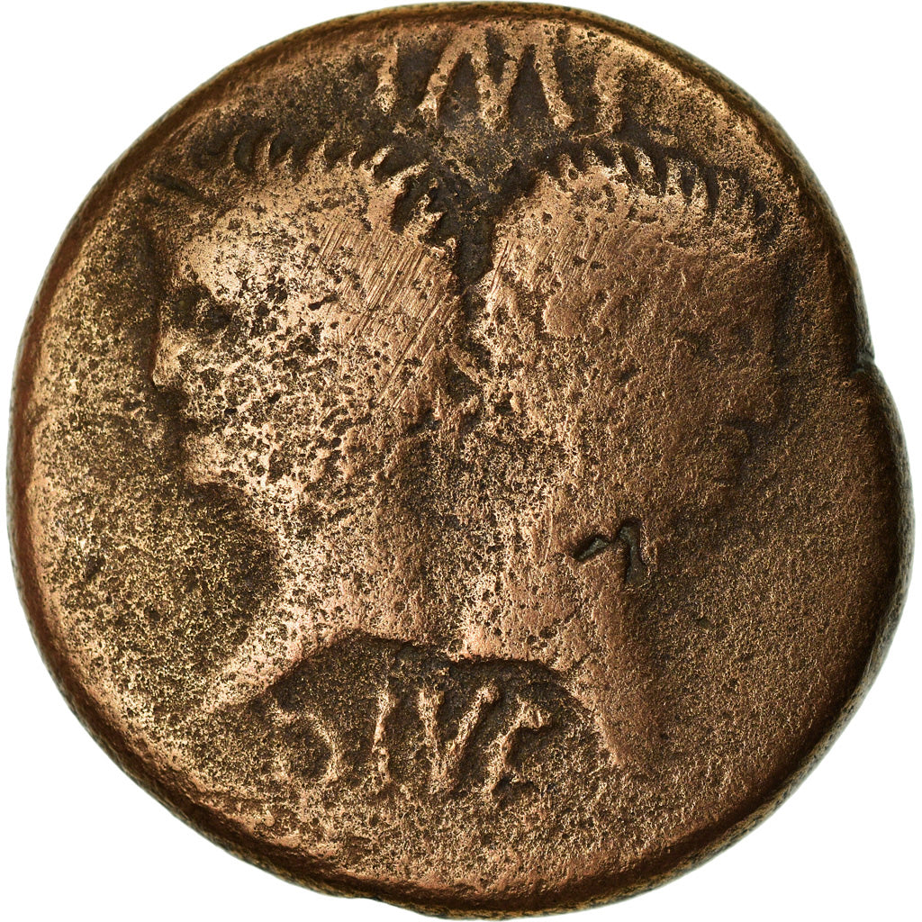 Coin, Augustus & Agrippa, Dupondius, 27-14 BC, Nîmes, Gallic imitation