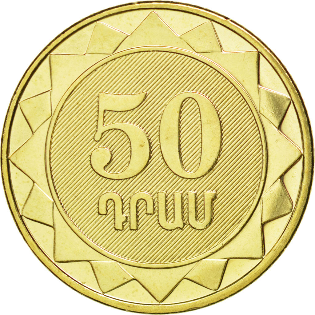 Coin, Armenia, 50 Dram, 2012, MS(63), Brass plated steel, KM:213