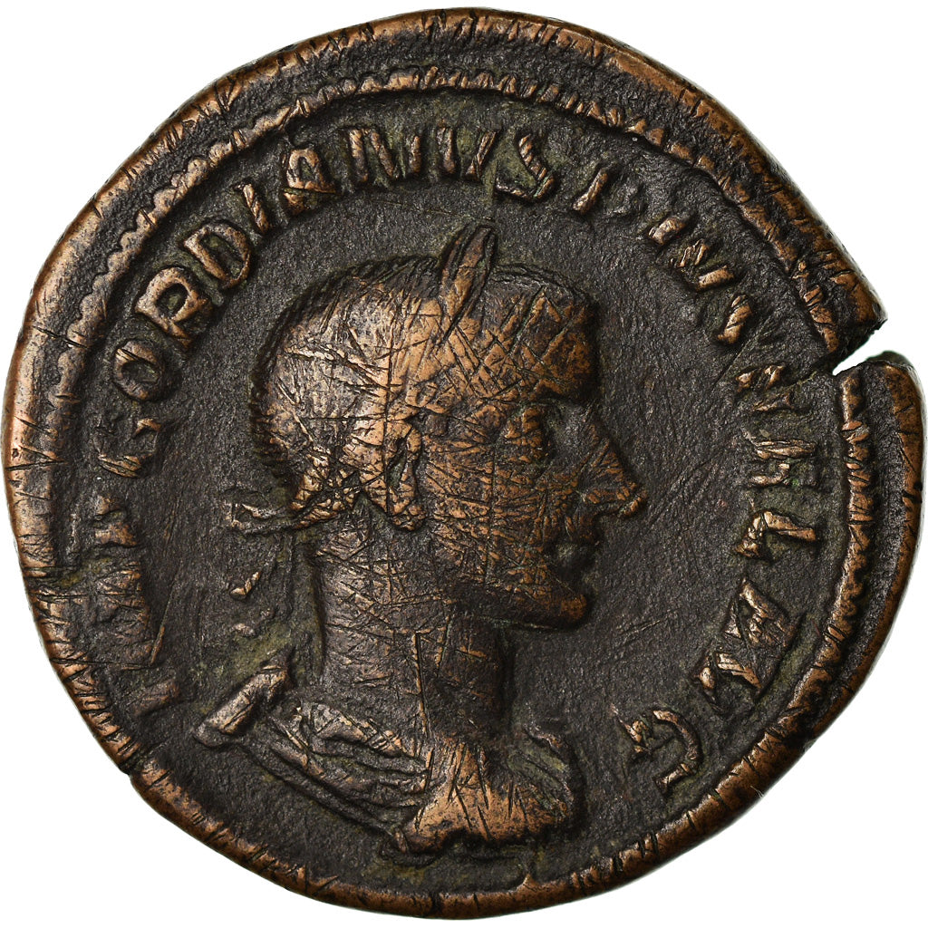 Coin, Gordian III, Sestertius, 243, Rome, VF(30-35), Bronze, RIC:336