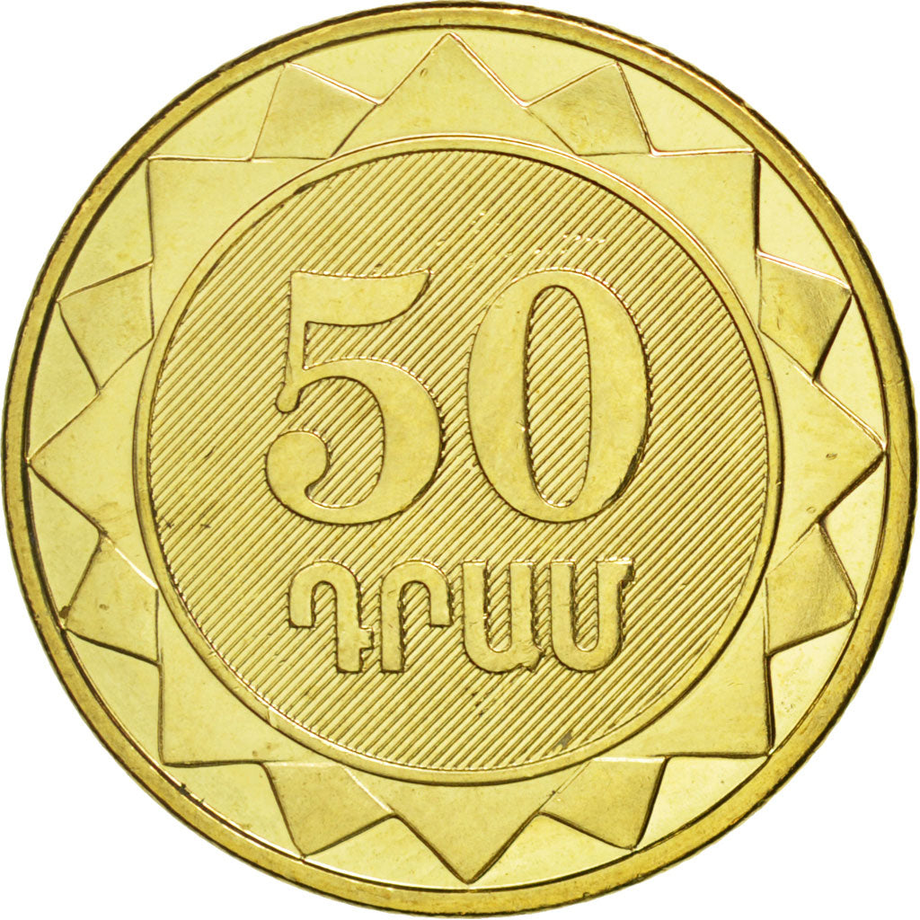 Coin, Armenia, 50 Dram, 2012, MS(63), Brass plated steel, KM:215