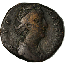 Coin, Faustina I, Sestertius, 147, Rome, VF(20-25), Copper, RIC:1127