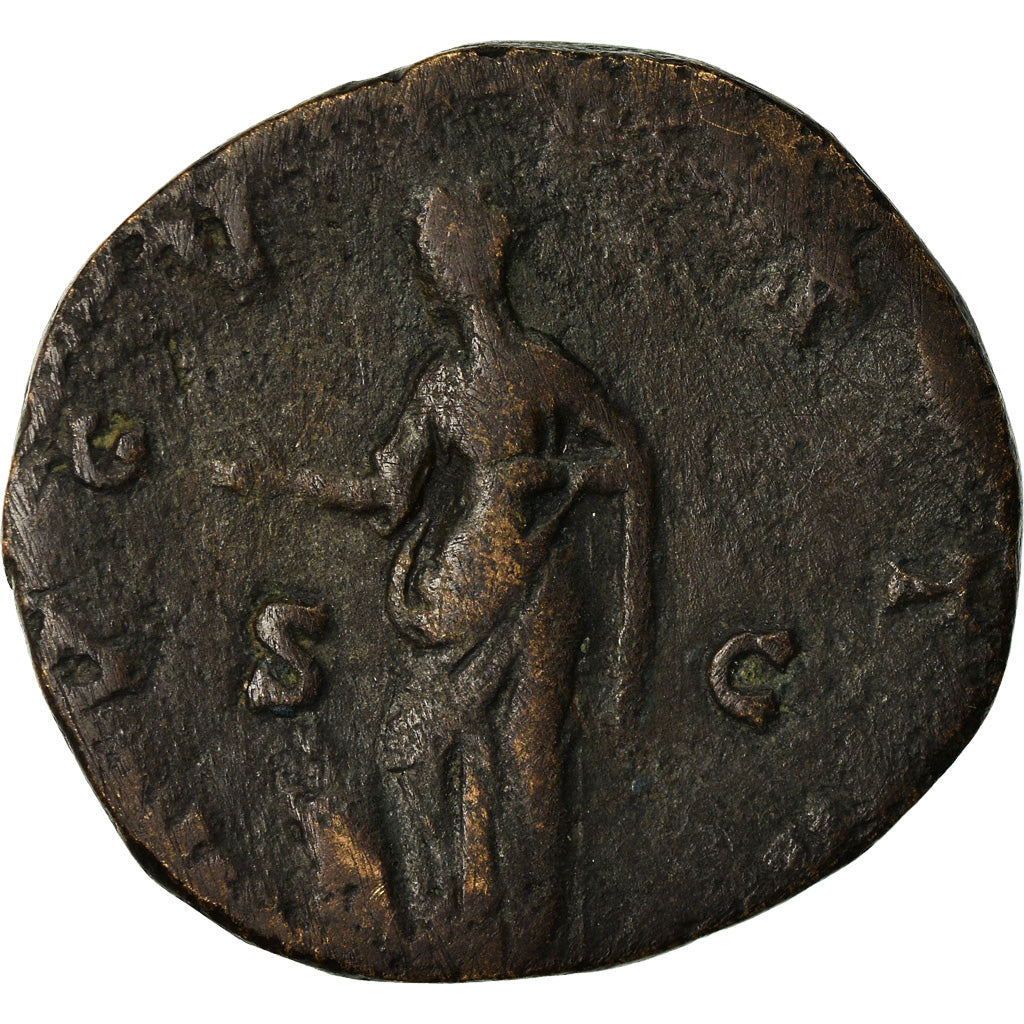 Coin, Faustina I, Sestertius, 147, Rome, VF(20-25), Copper, RIC:1127