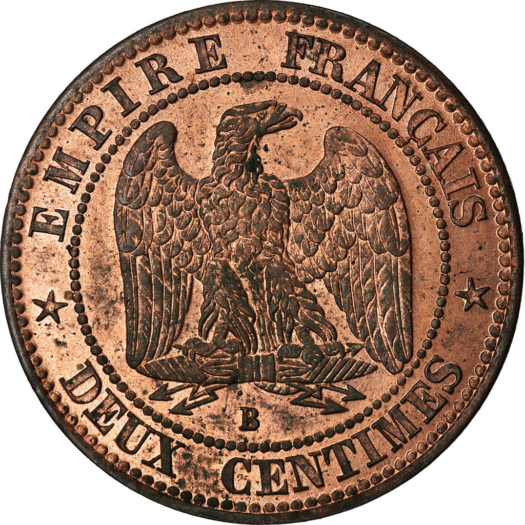 Moneta, Francja, Napoleon III, Napoléon III, 2 Centimes, 1854, Rouen, MS(63)