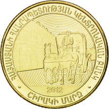 ARMENIA, 50 Dram, 2012, KM #218, MS(63), Brass Plated Steel, 21.5, 3.50