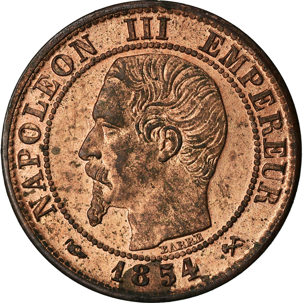 Moneta, Francja, Napoleon III, Napoléon III, Centime, 1854, Rouen, Rzadkie